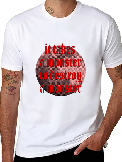 Monster Destroy Graphic Black T-Shirt