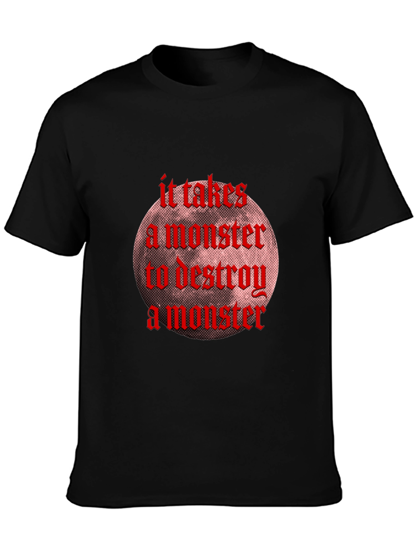 Monster Destroy Graphic Black T-Shirt