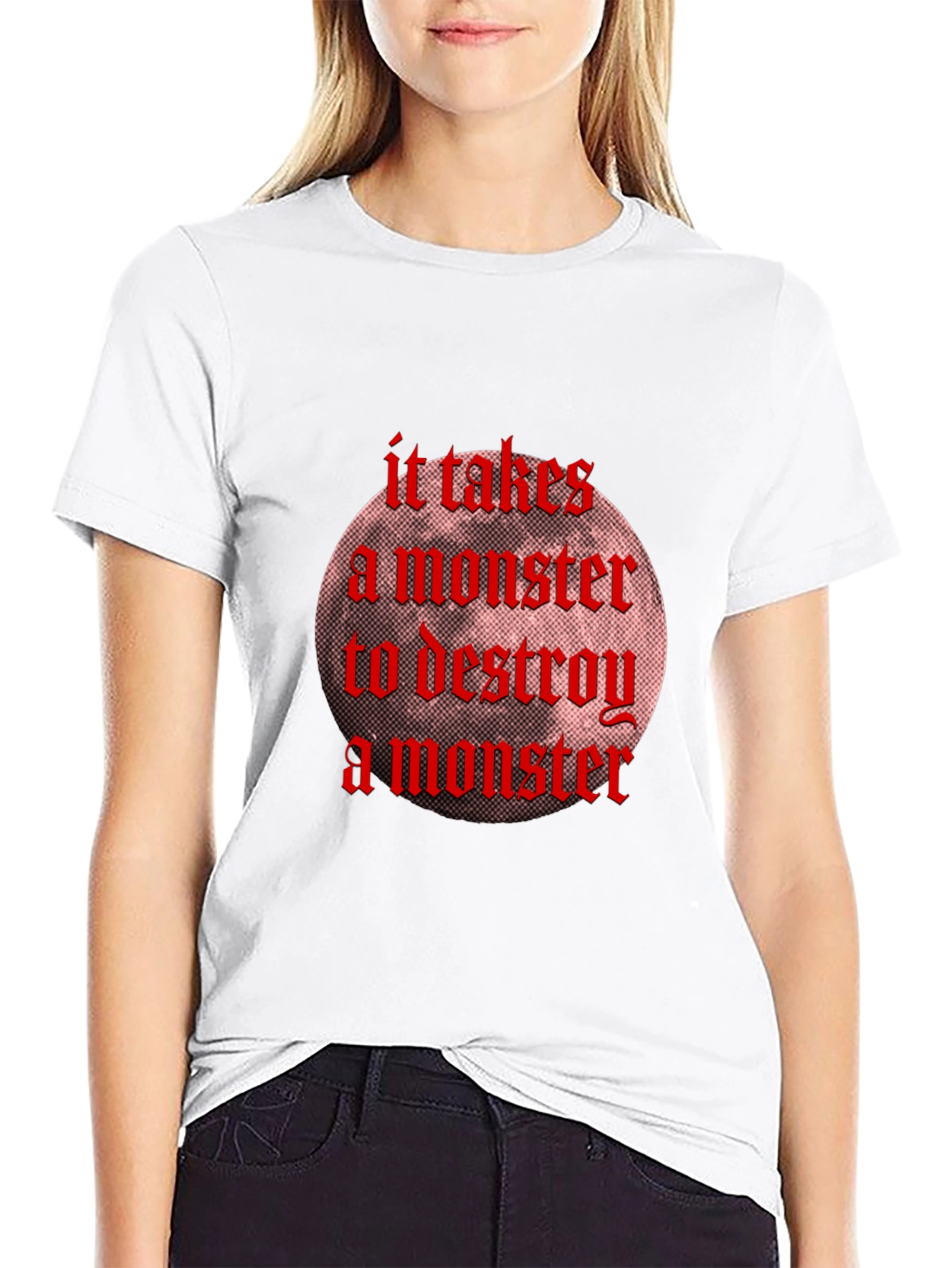 Monster Destroy Graphic Black T-Shirt