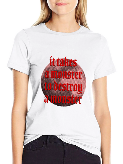 Monster Destroy Graphic Black T-Shirt