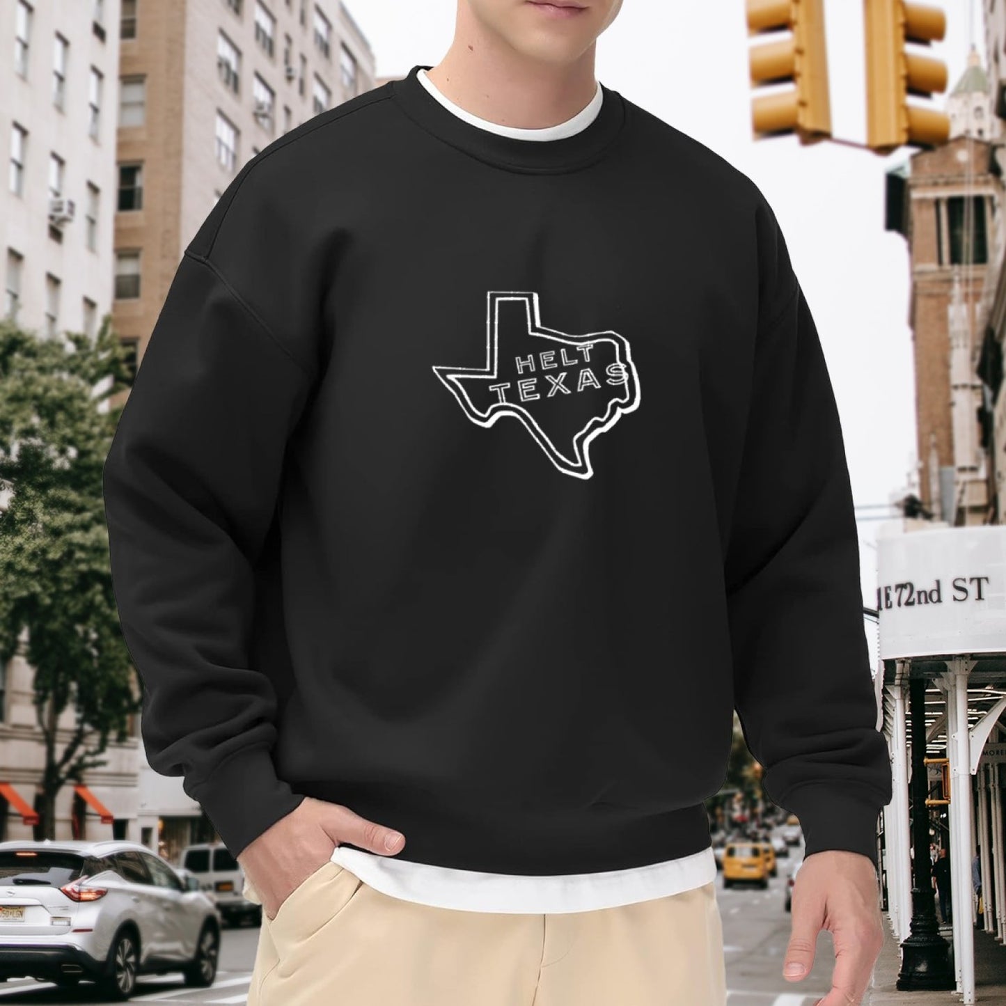 "Helt Texas" State Outline Graphic Crewneck