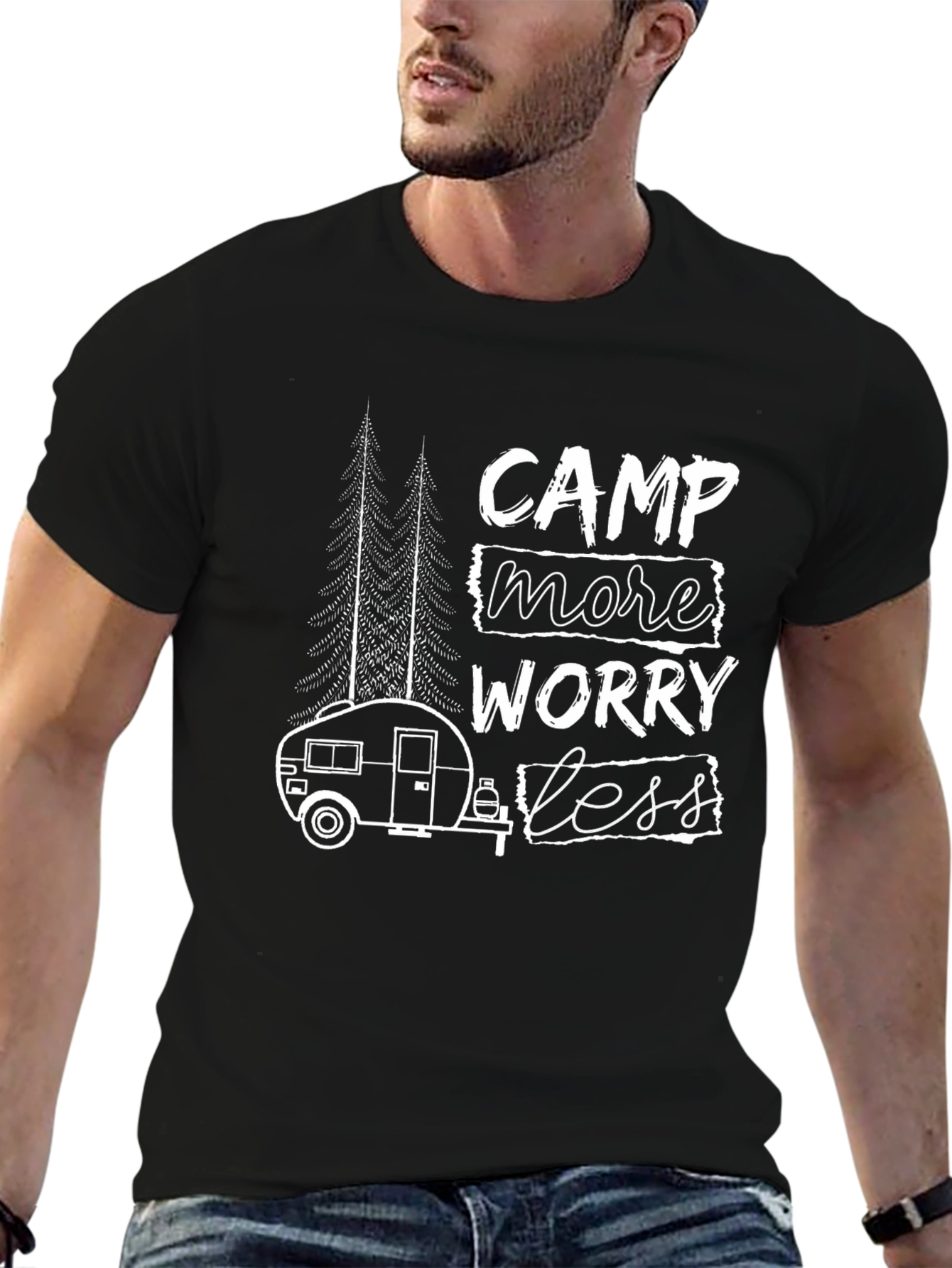 Camp More Worry Less Graphic T-Shirt