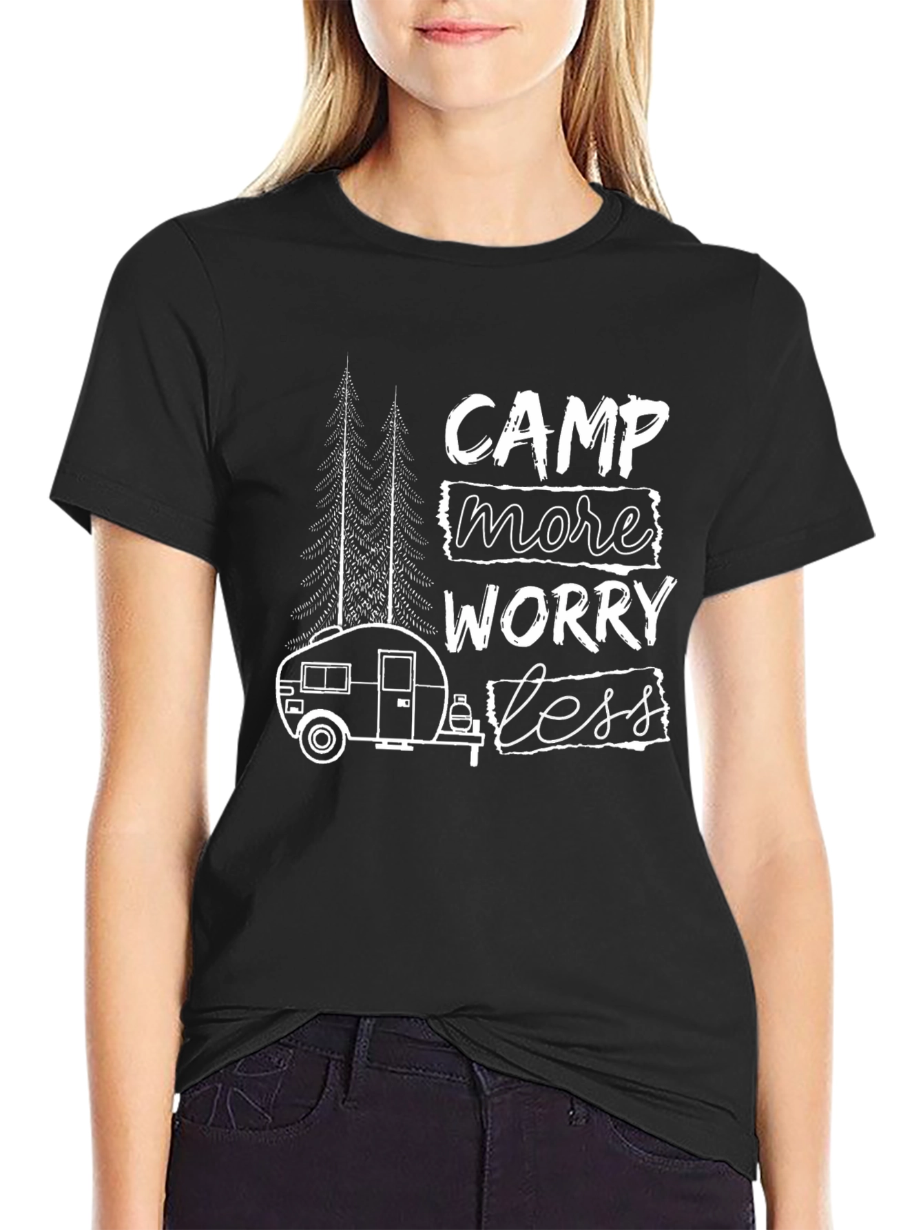 Camp More Worry Less Graphic T-Shirt