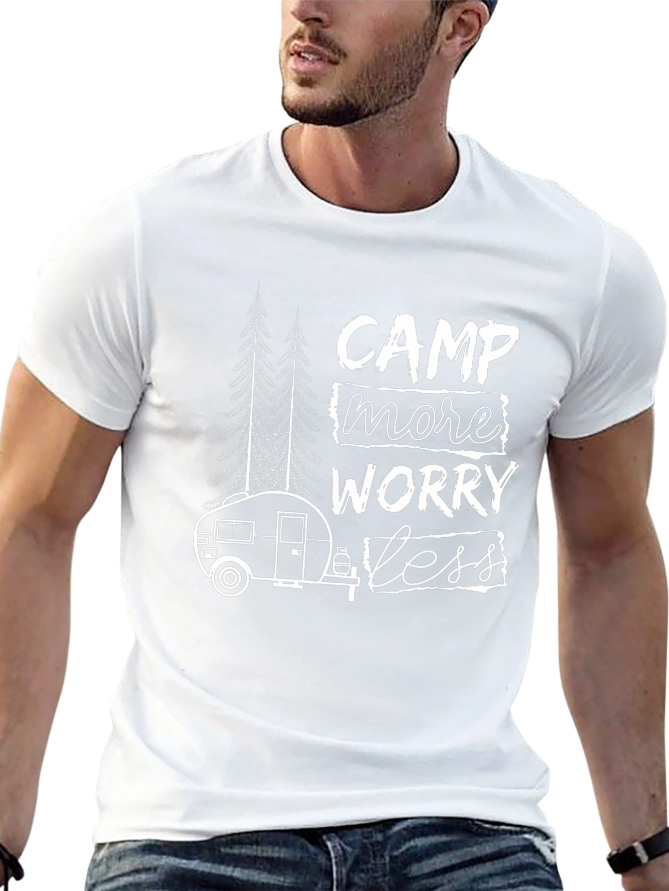 Camp More Worry Less Graphic T-Shirt