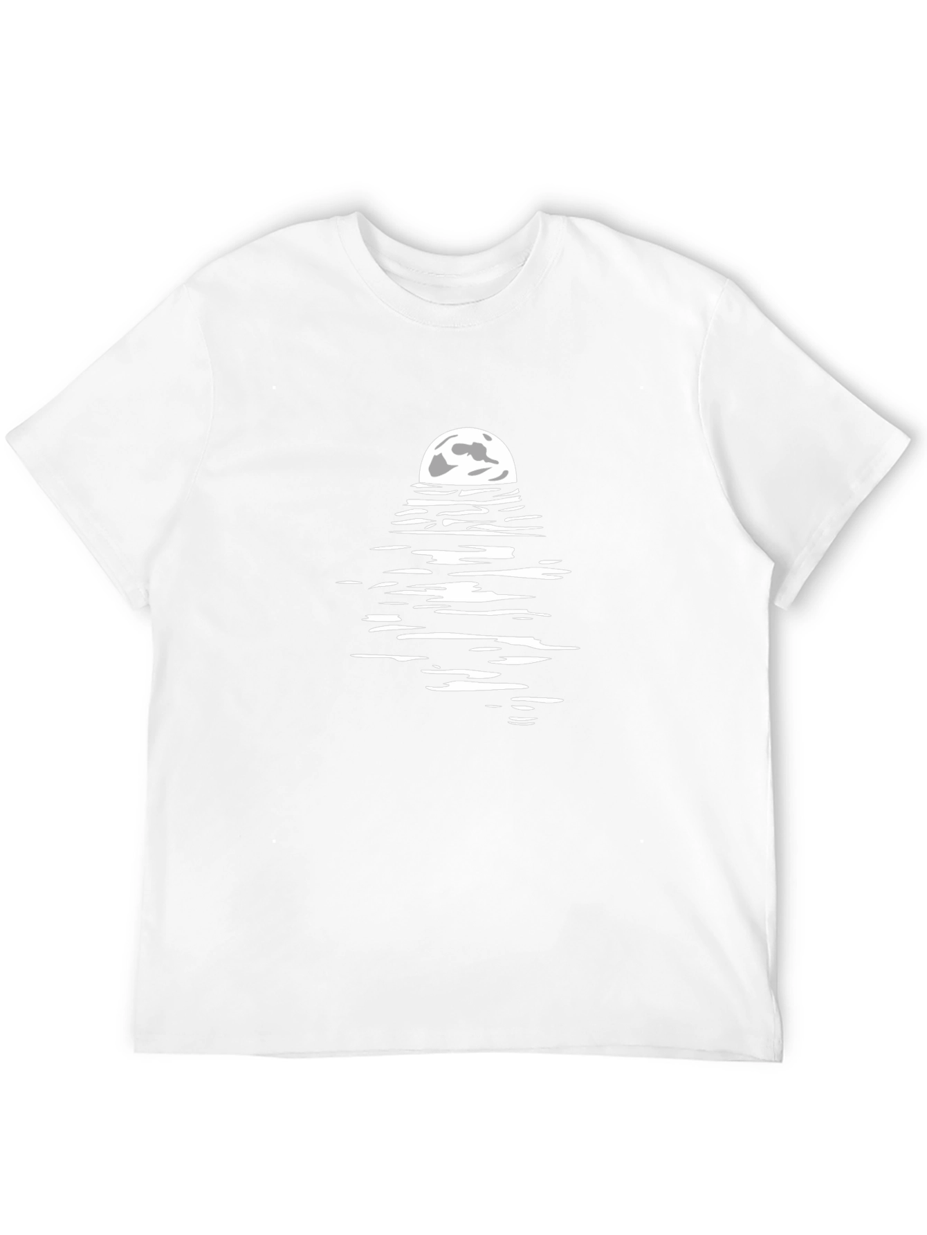 Moon Reflection Graphic Tee - Stylish Black T-Shirt