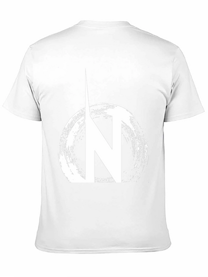 Black Graphic Tee: N Circle Design Casual Wear