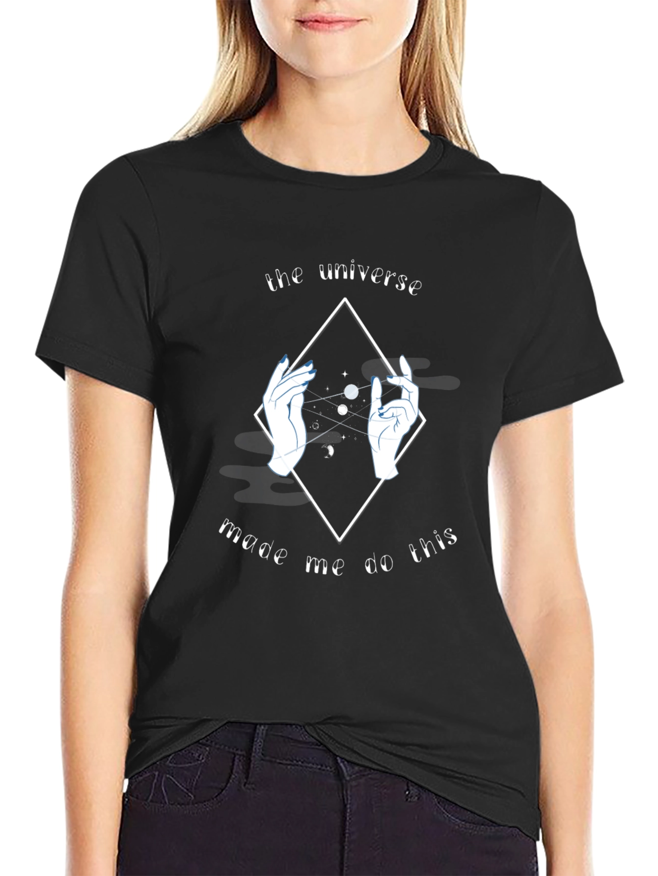 Universe Made Me Do This Graphic T-Shirt - Black
