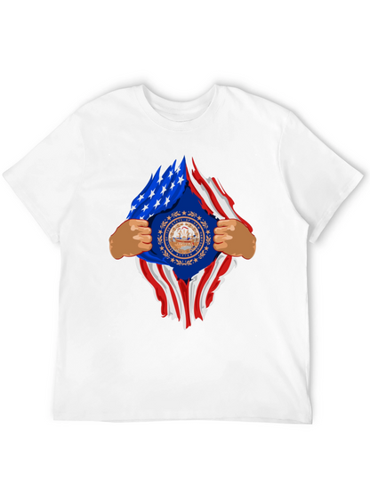 New Hampshire USA Flag Ripped T-Shirt