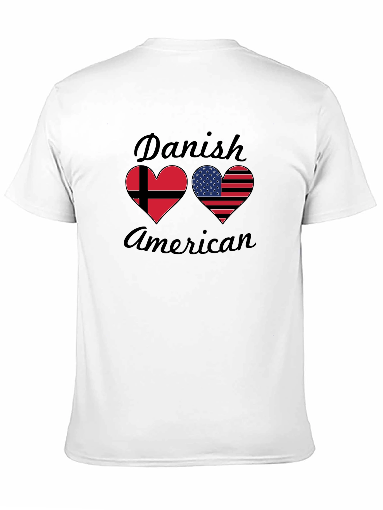Danish American Flag Heart T-Shirt