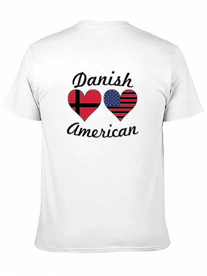 Danish American Flag Heart T-Shirt