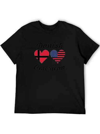 Danish American Flag Heart T-Shirt