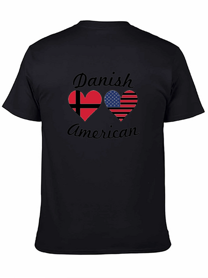 Danish American Flag Heart T-Shirt