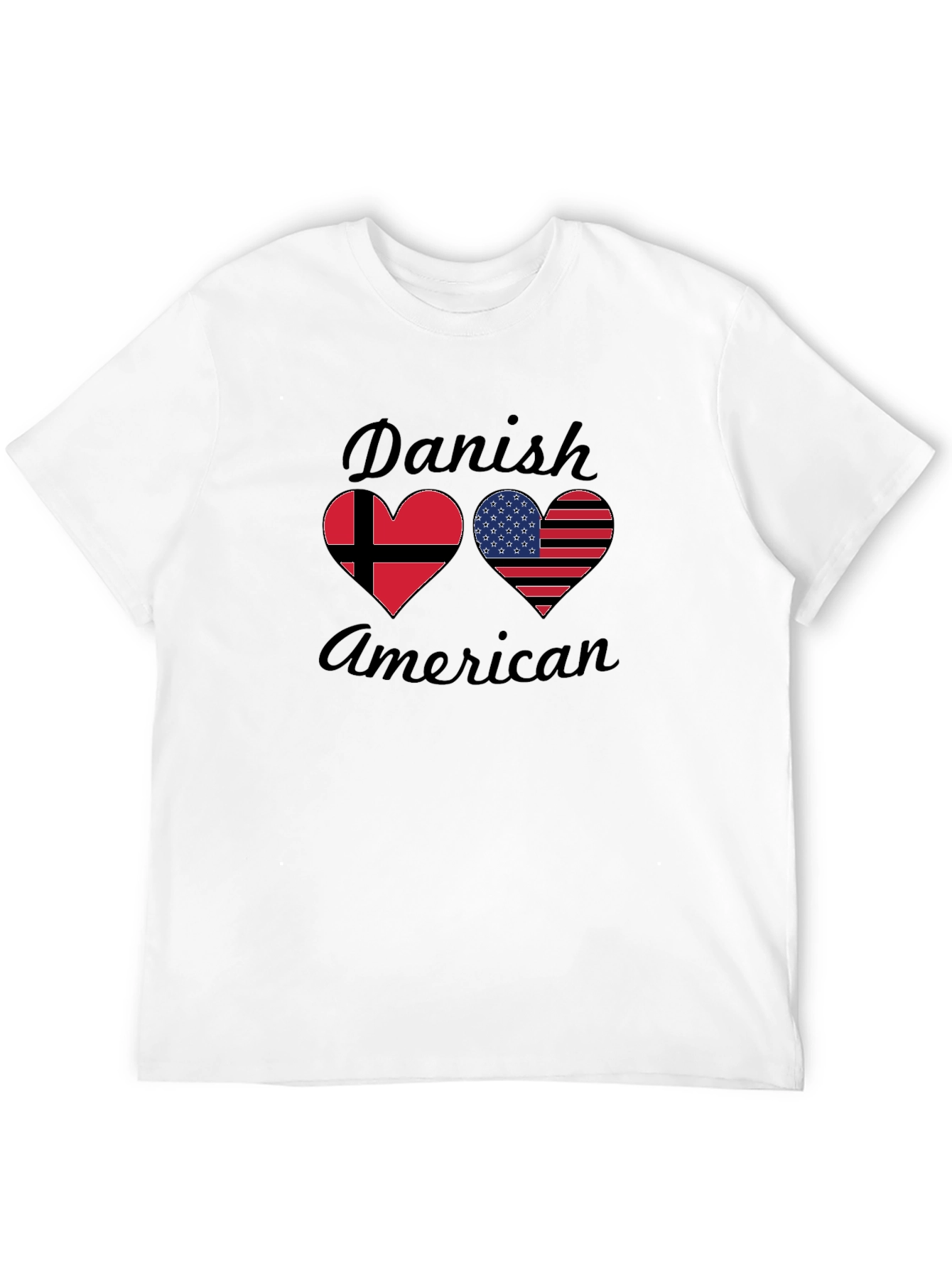 Danish American Flag Heart T-Shirt