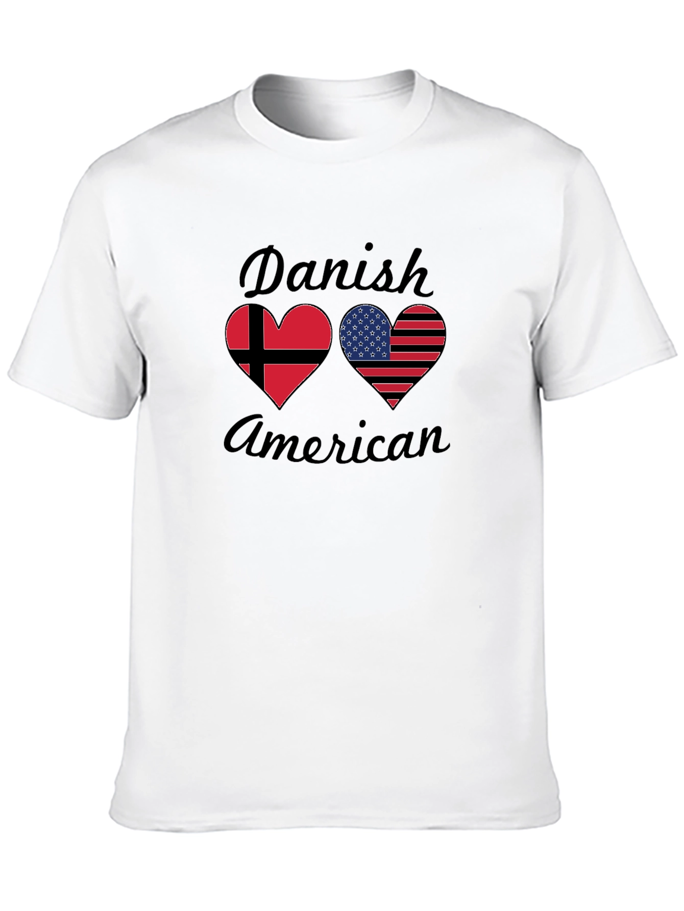 Danish American Flag Heart T-Shirt