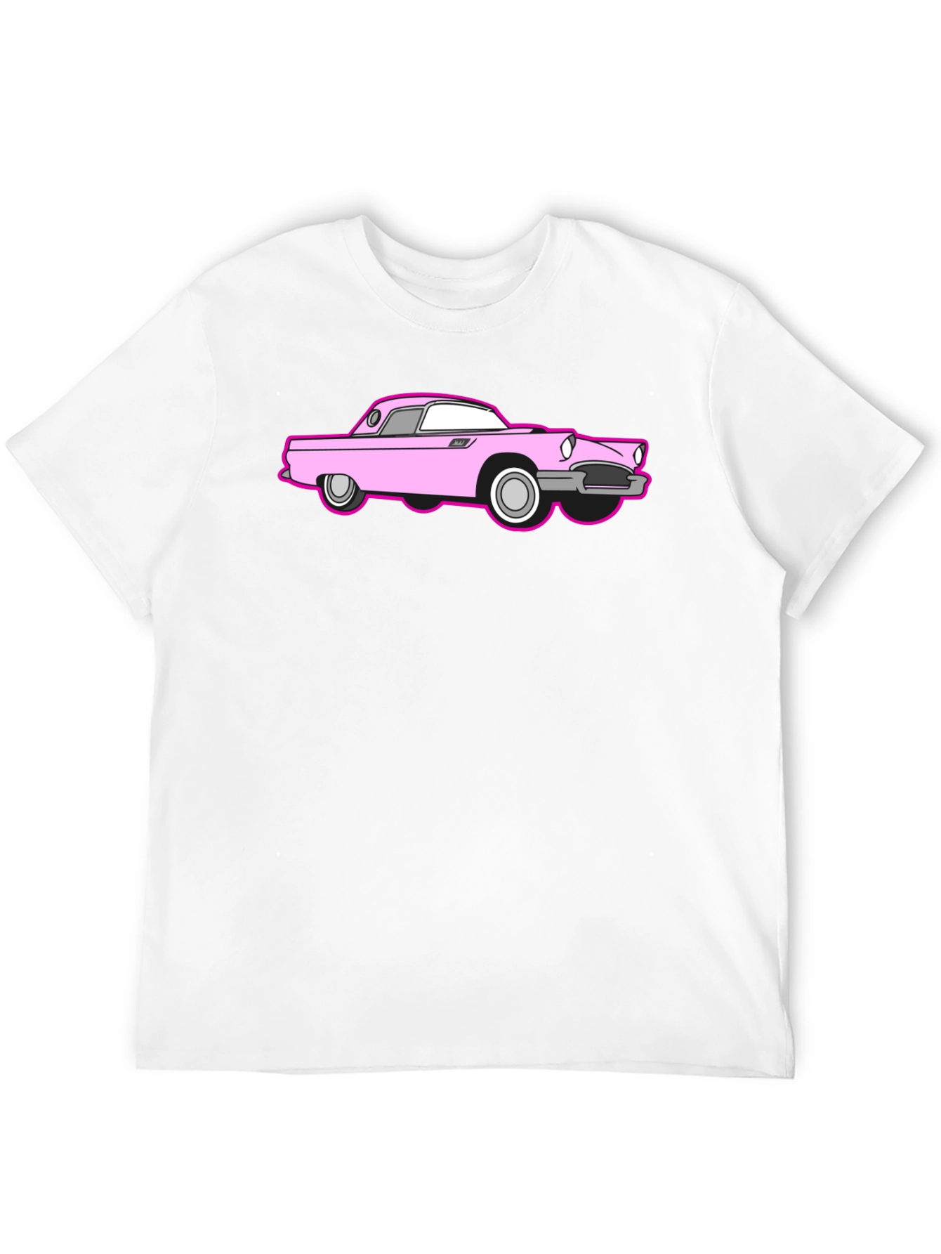 Pink Car Graphic Black T-Shirt