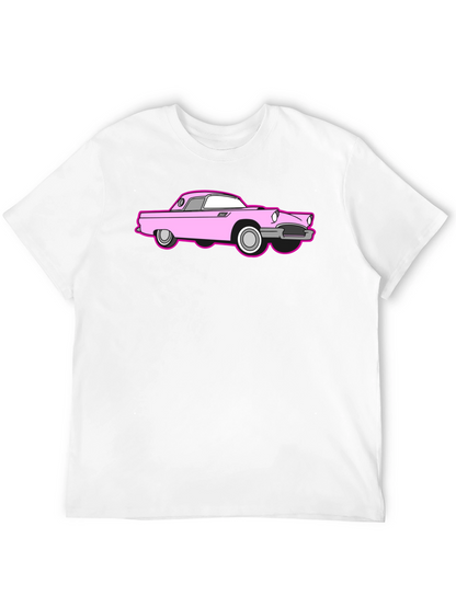 Pink Car Graphic Black T-Shirt