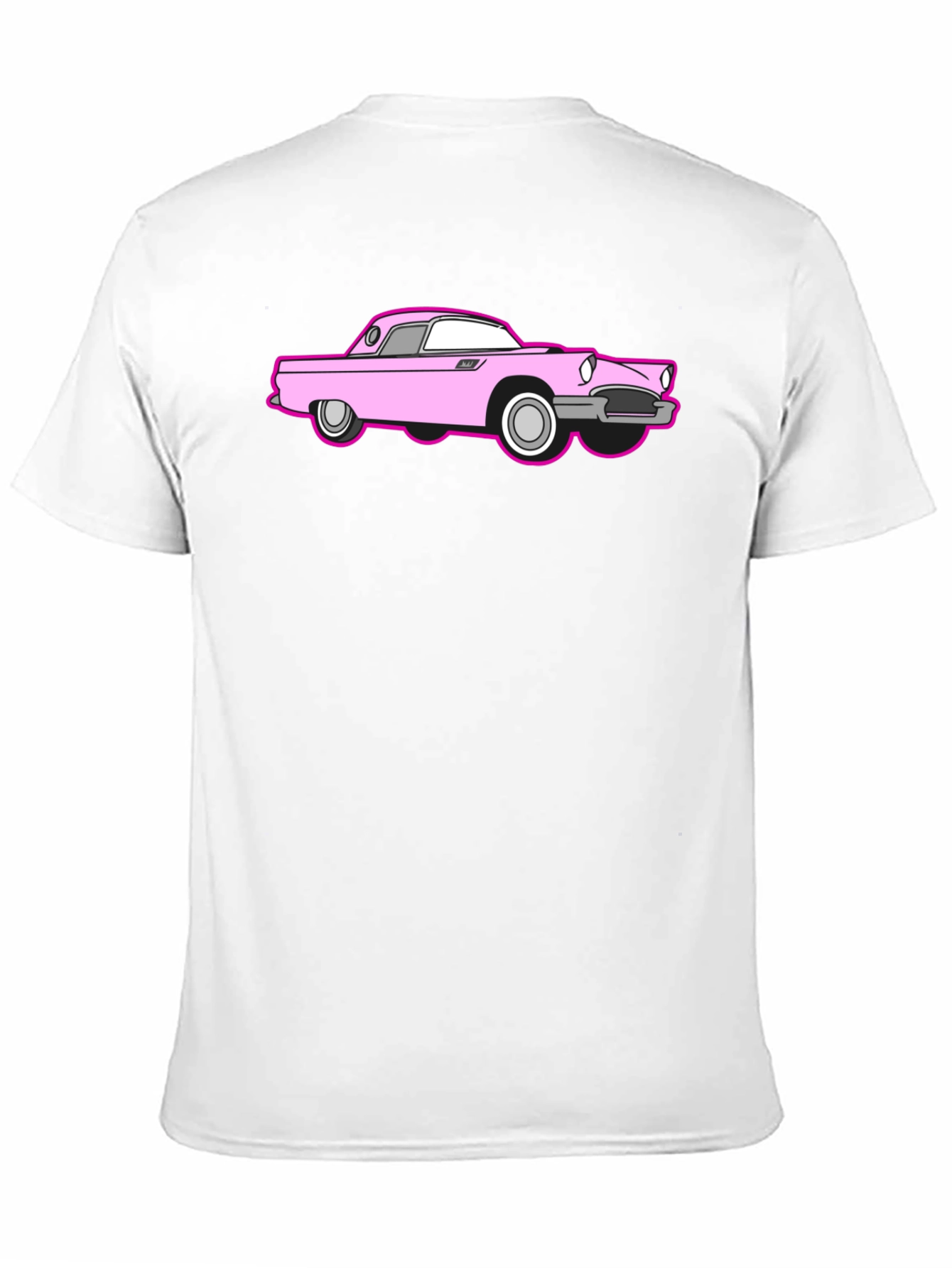 Pink Car Graphic Black T-Shirt
