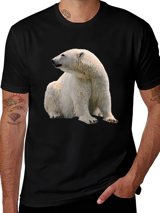 Polar Bear Graphic Tee - Black Cotton Blend