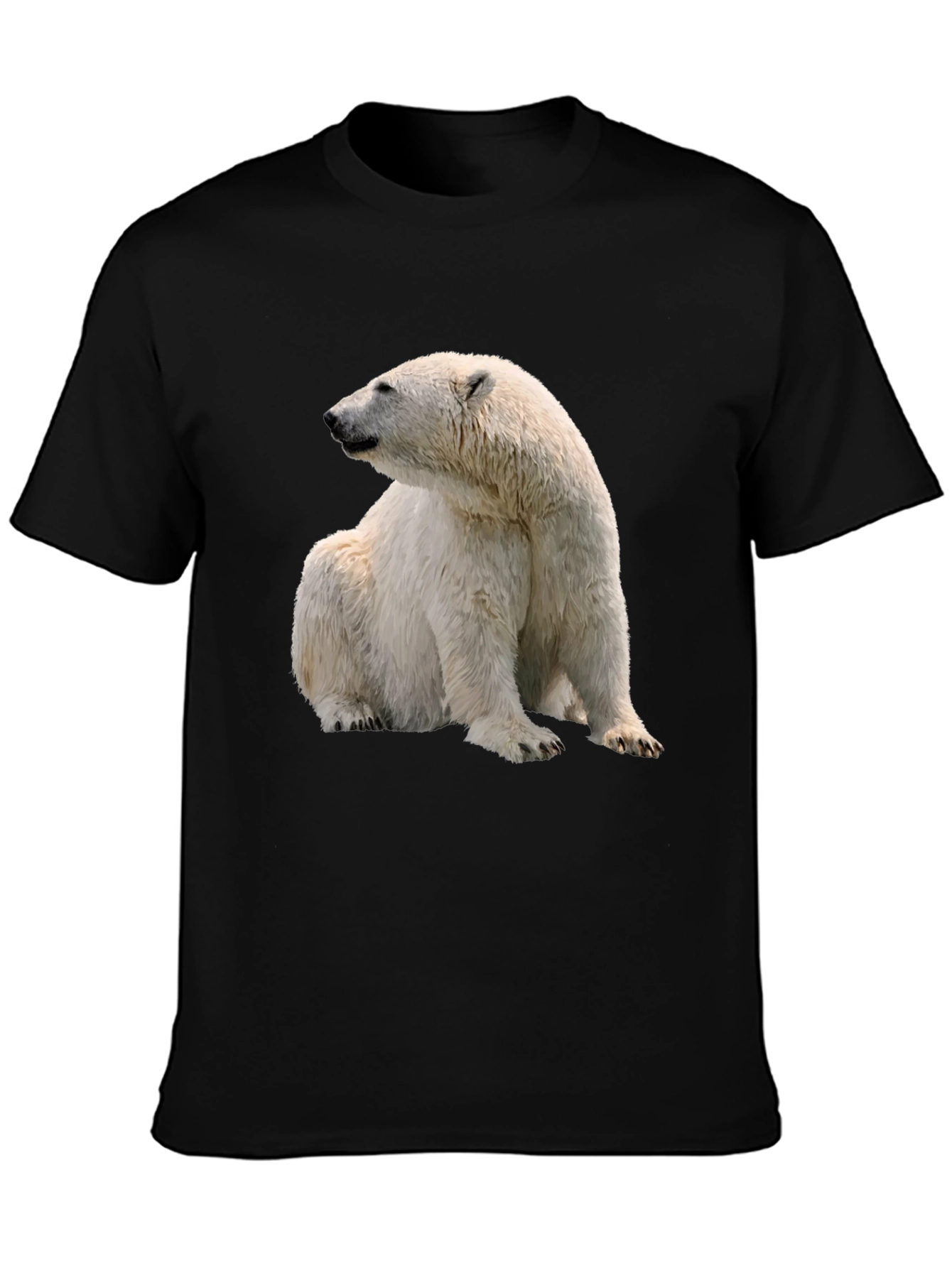 Polar Bear Graphic Tee - Black Cotton Blend