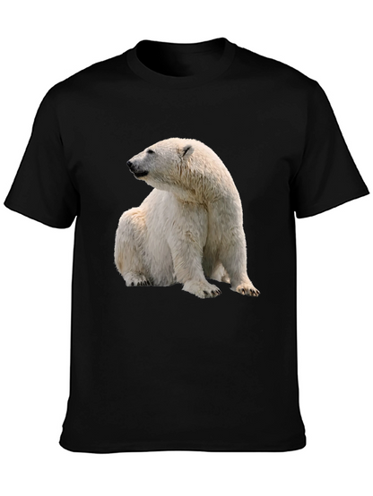 Polar Bear Graphic Tee - Black Cotton Blend