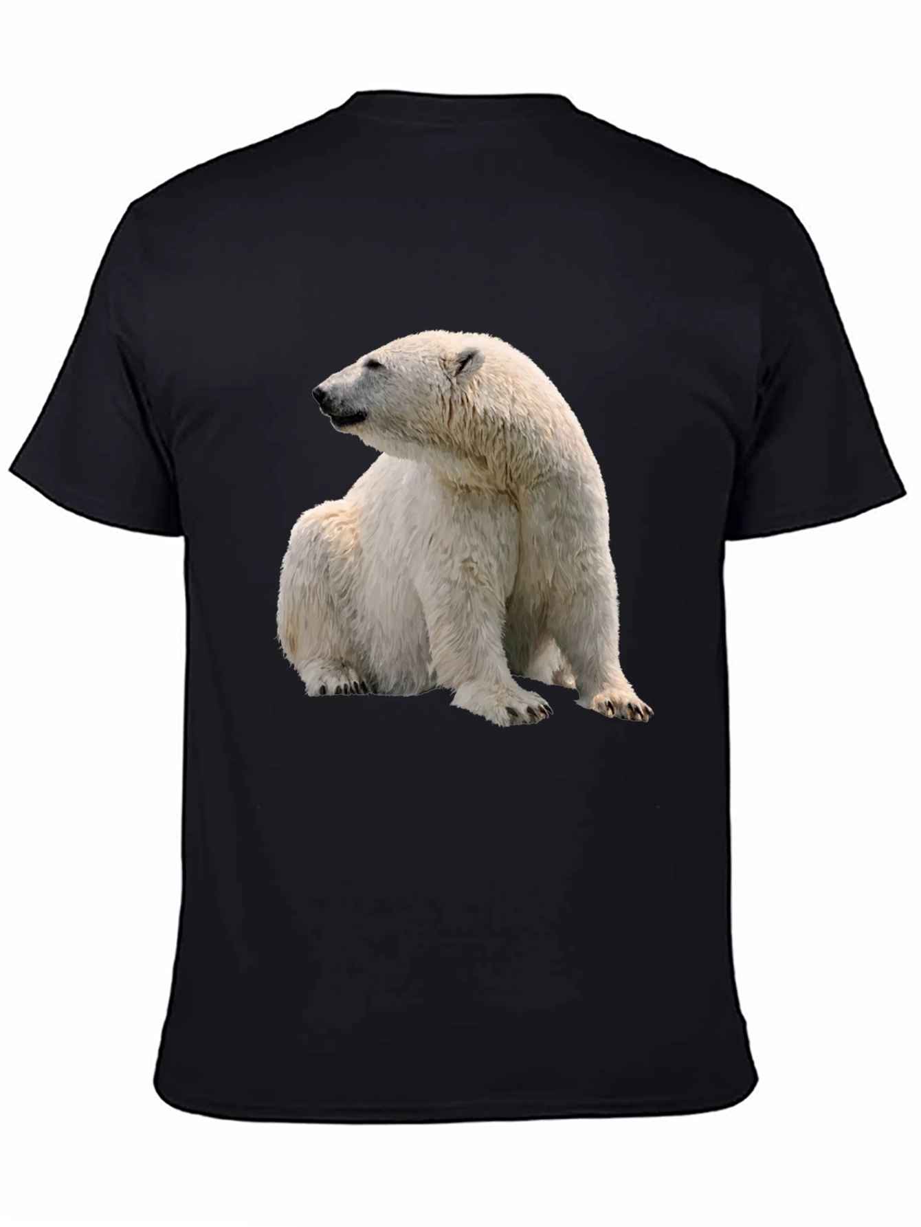 Polar Bear Graphic Tee - Black Cotton Blend