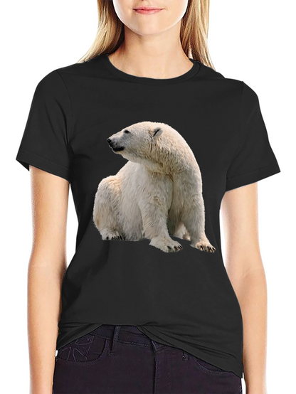 Polar Bear Graphic Tee - Black Cotton Blend