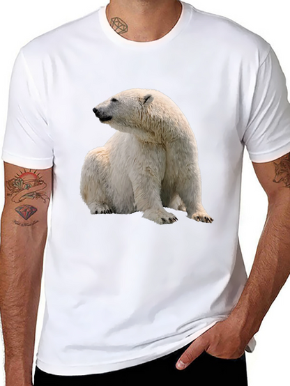 Polar Bear Graphic Tee - Black Cotton Blend