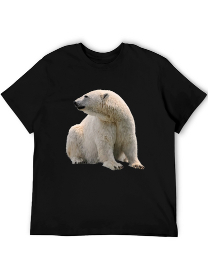 Polar Bear Graphic Tee - Black Cotton Blend
