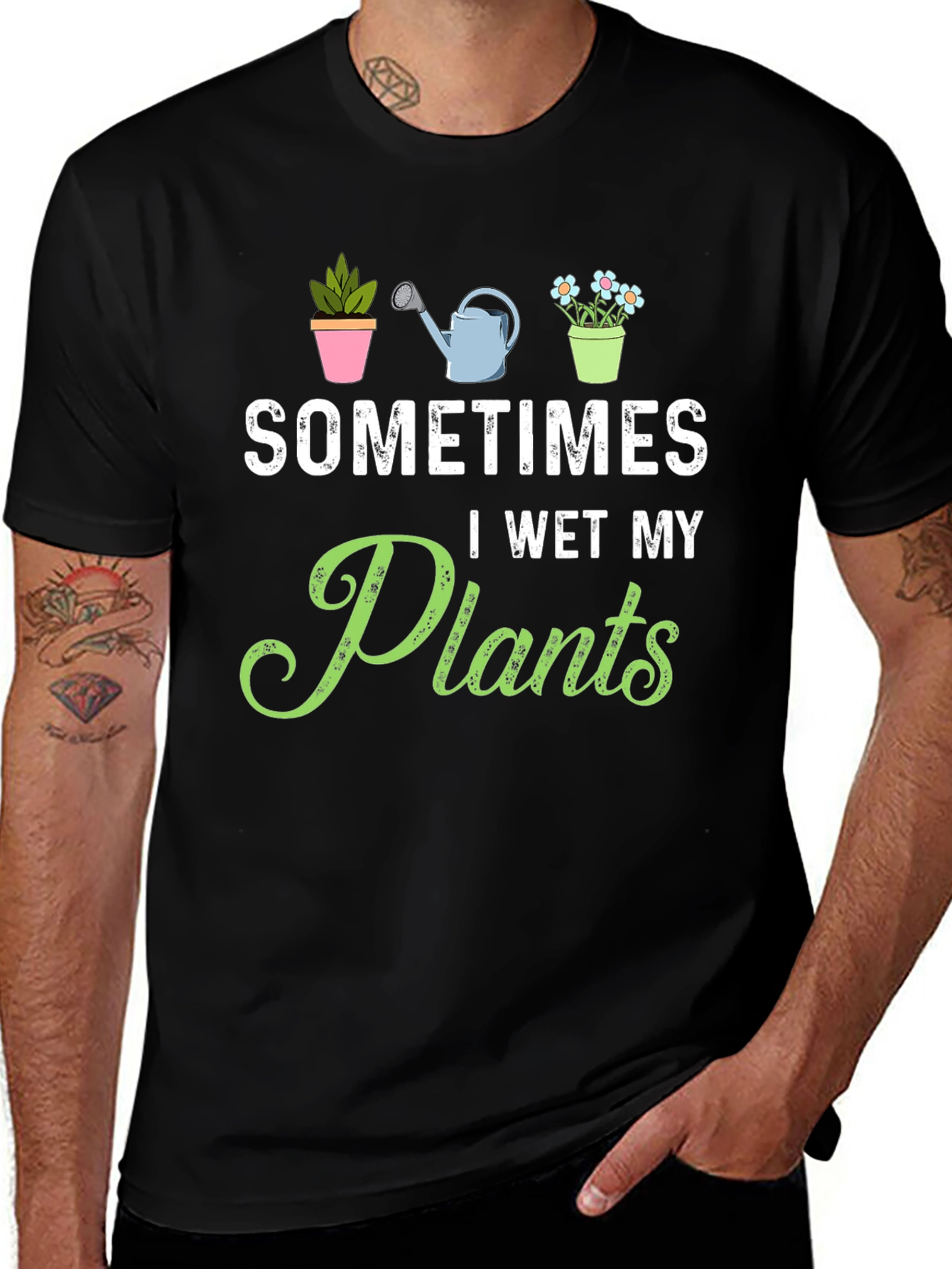 Funny Gardening T-Shirt - I Wet My Plants Tee