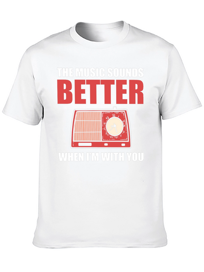 The Music Sounds Better T-Shirt Retro Radio Design