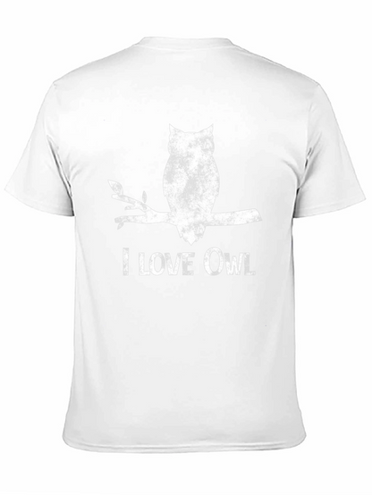 I Love Owl Graphic T-Shirt - Black