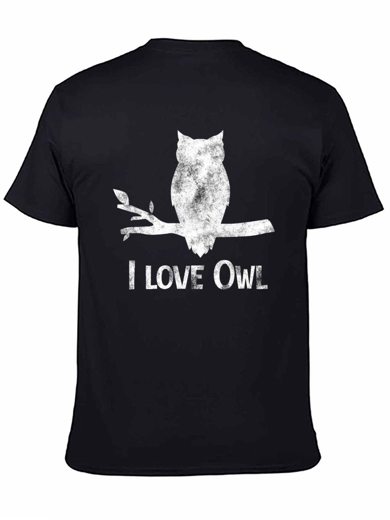 I Love Owl Graphic T-Shirt - Black