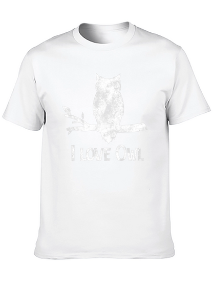 I Love Owl Graphic T-Shirt - Black