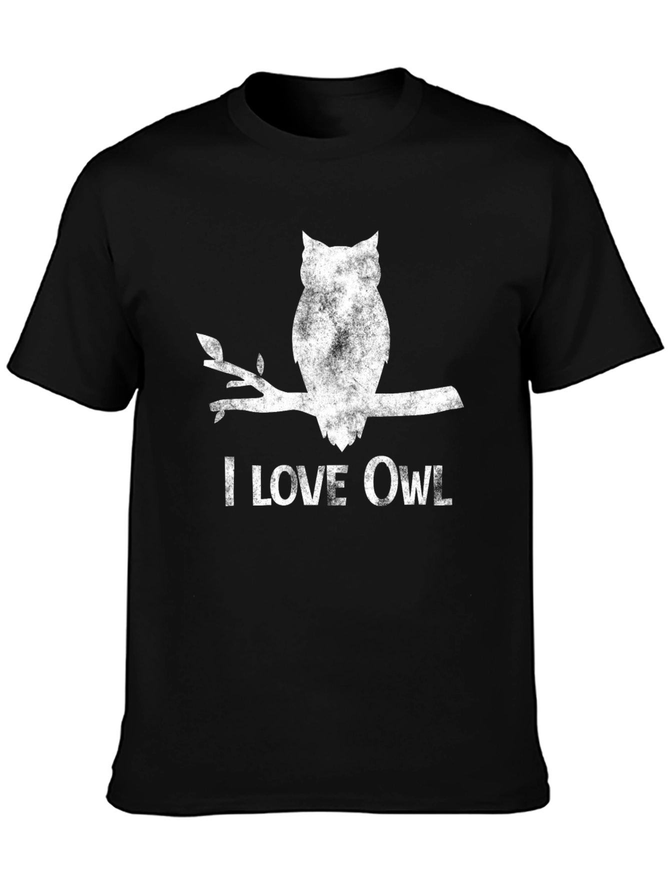 I Love Owl Graphic T-Shirt - Black