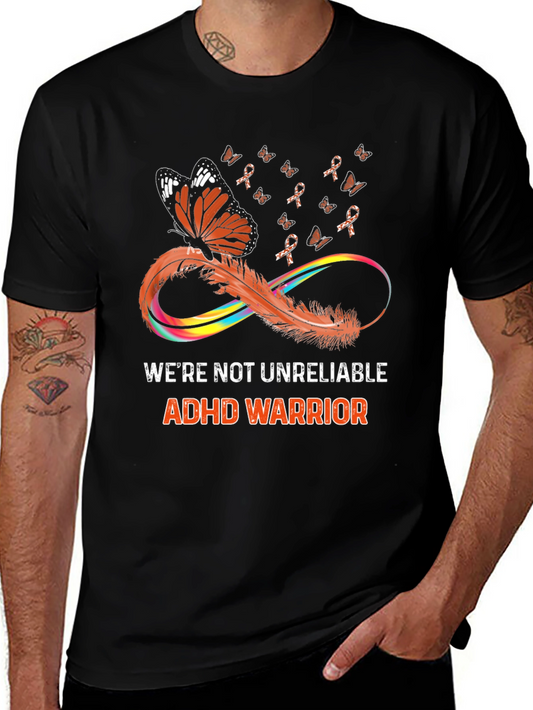 ADHD Warrior T-Shirt Butterfly Infinity Ribbon Design