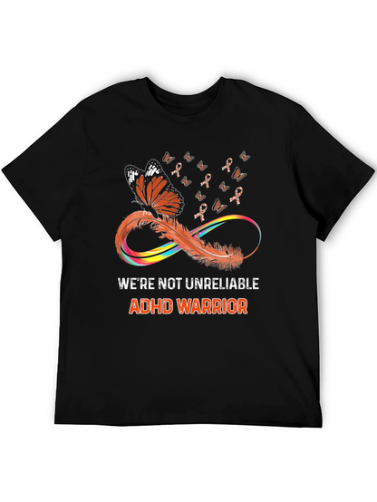ADHD Warrior T-Shirt Butterfly Infinity Ribbon Design