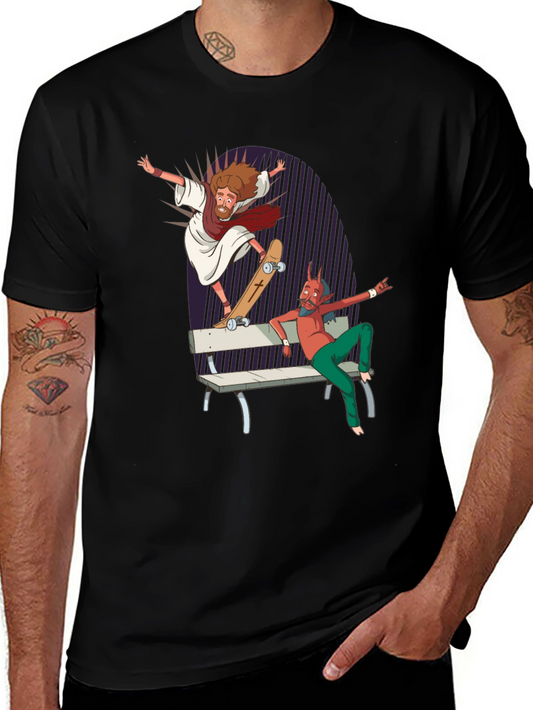 Skateboarding Jesus Tee - Rad Graphic Print T-Shirt