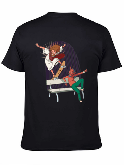Skateboarding Jesus Tee - Rad Graphic Print T-Shirt