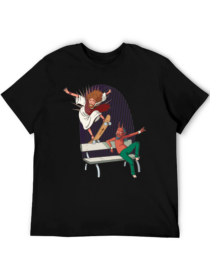 Skateboarding Jesus Tee - Rad Graphic Print T-Shirt