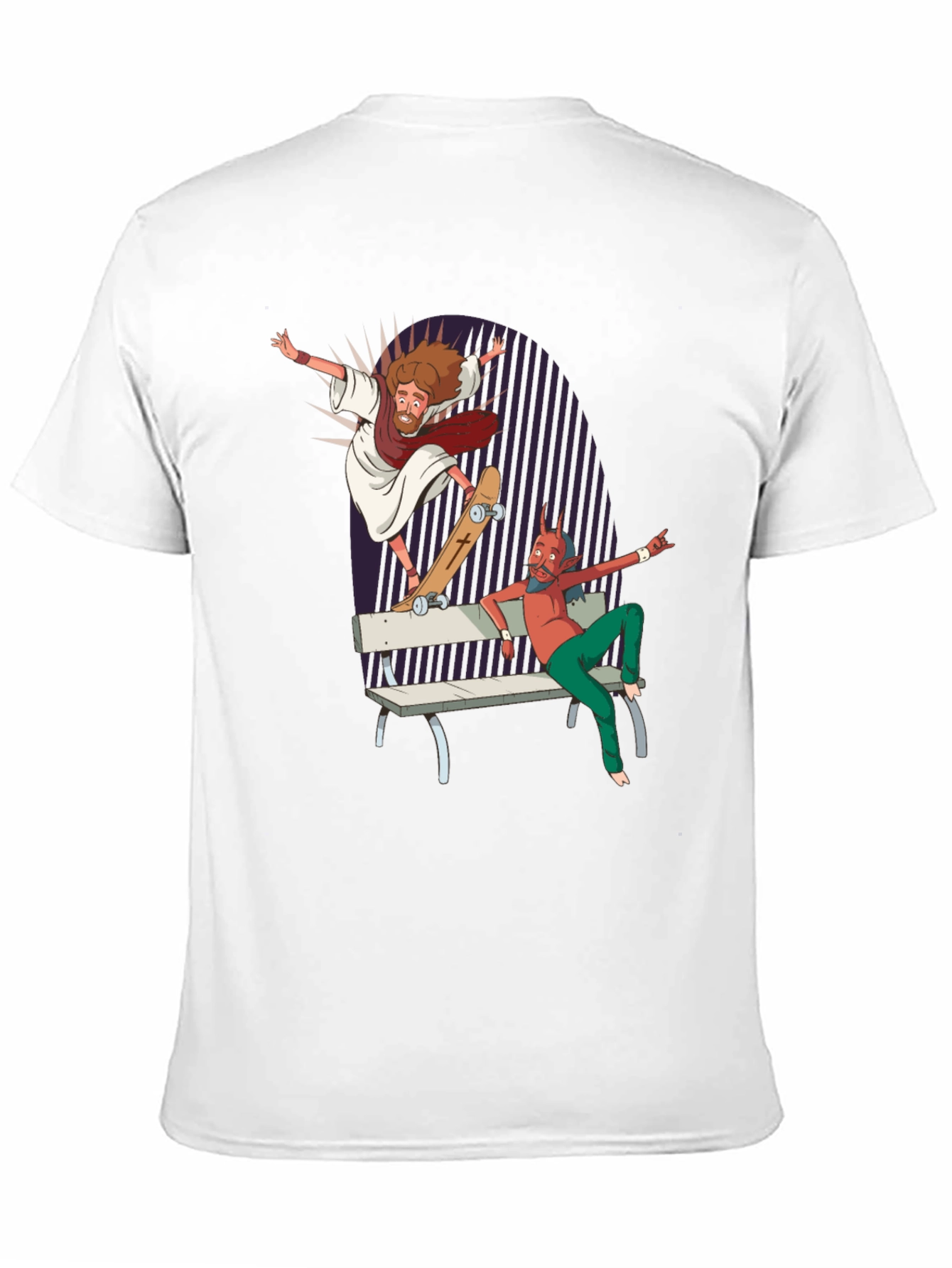 Skateboarding Jesus Tee - Rad Graphic Print T-Shirt