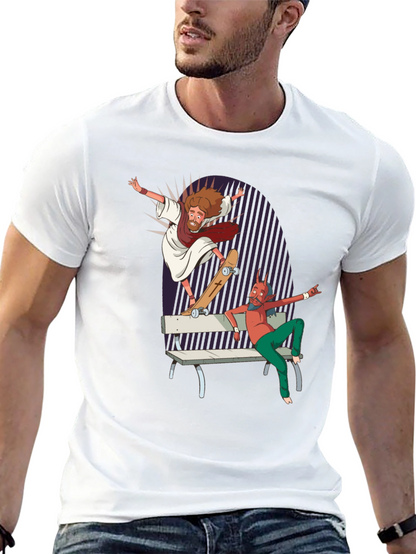 Skateboarding Jesus Tee - Rad Graphic Print T-Shirt