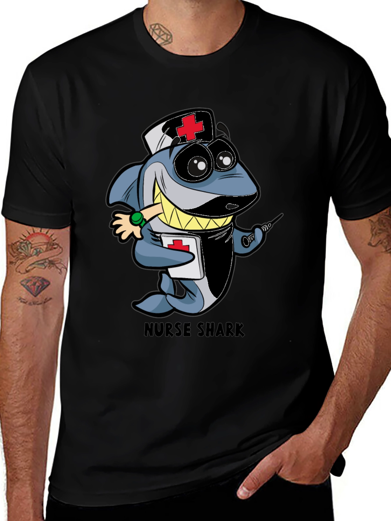 Nurse Shark Cartoon Graphic T-Shirt