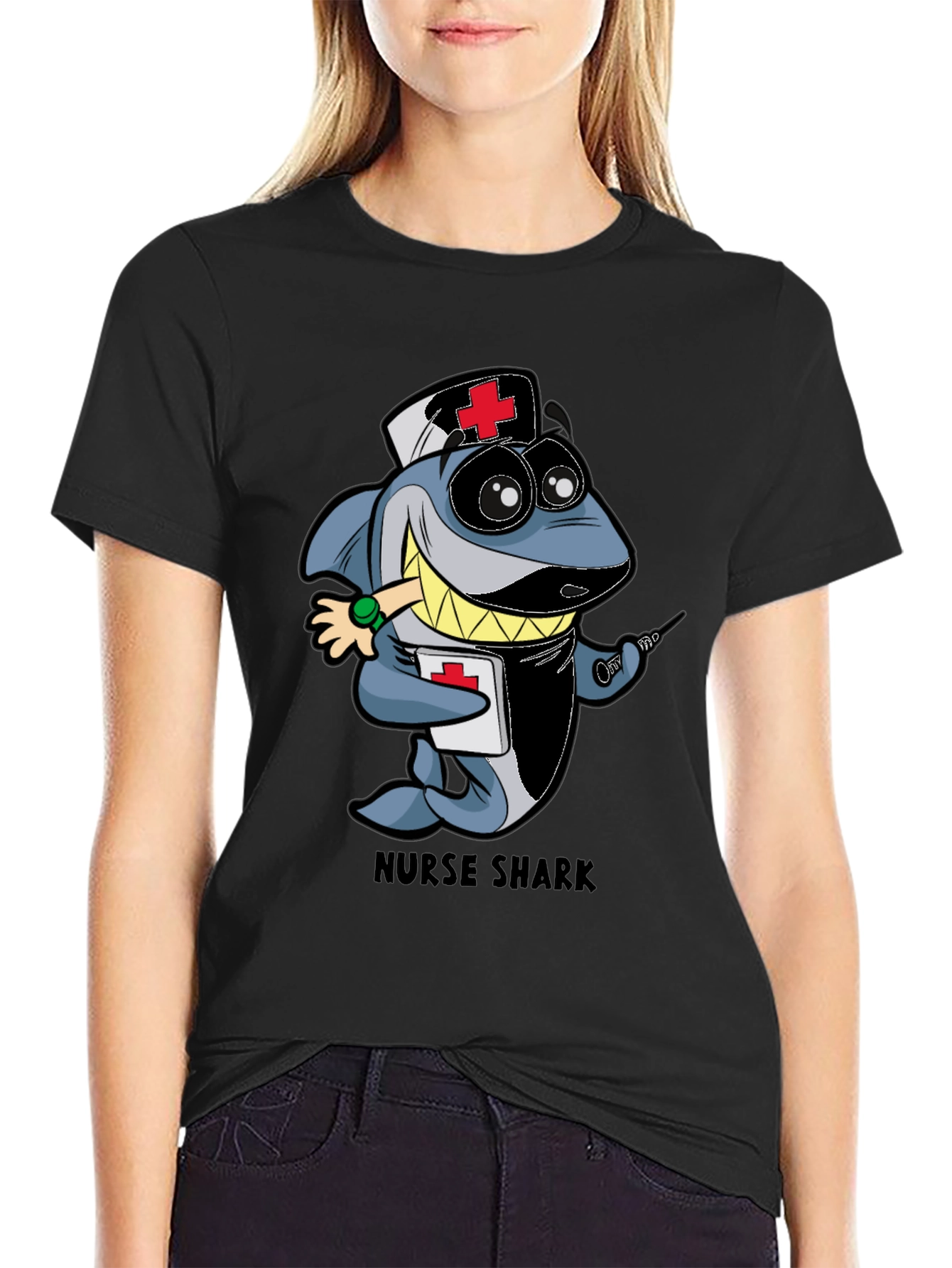 Nurse Shark Cartoon Graphic T-Shirt