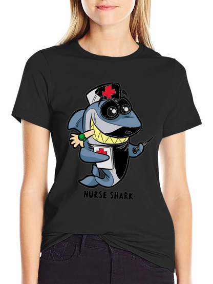 Nurse Shark Cartoon Graphic T-Shirt