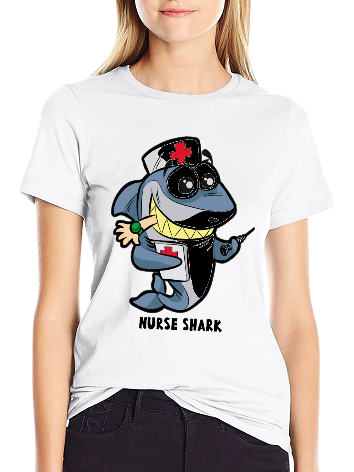 Nurse Shark Cartoon Graphic T-Shirt