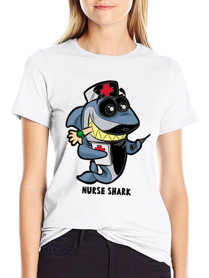 Nurse Shark Cartoon Graphic T-Shirt