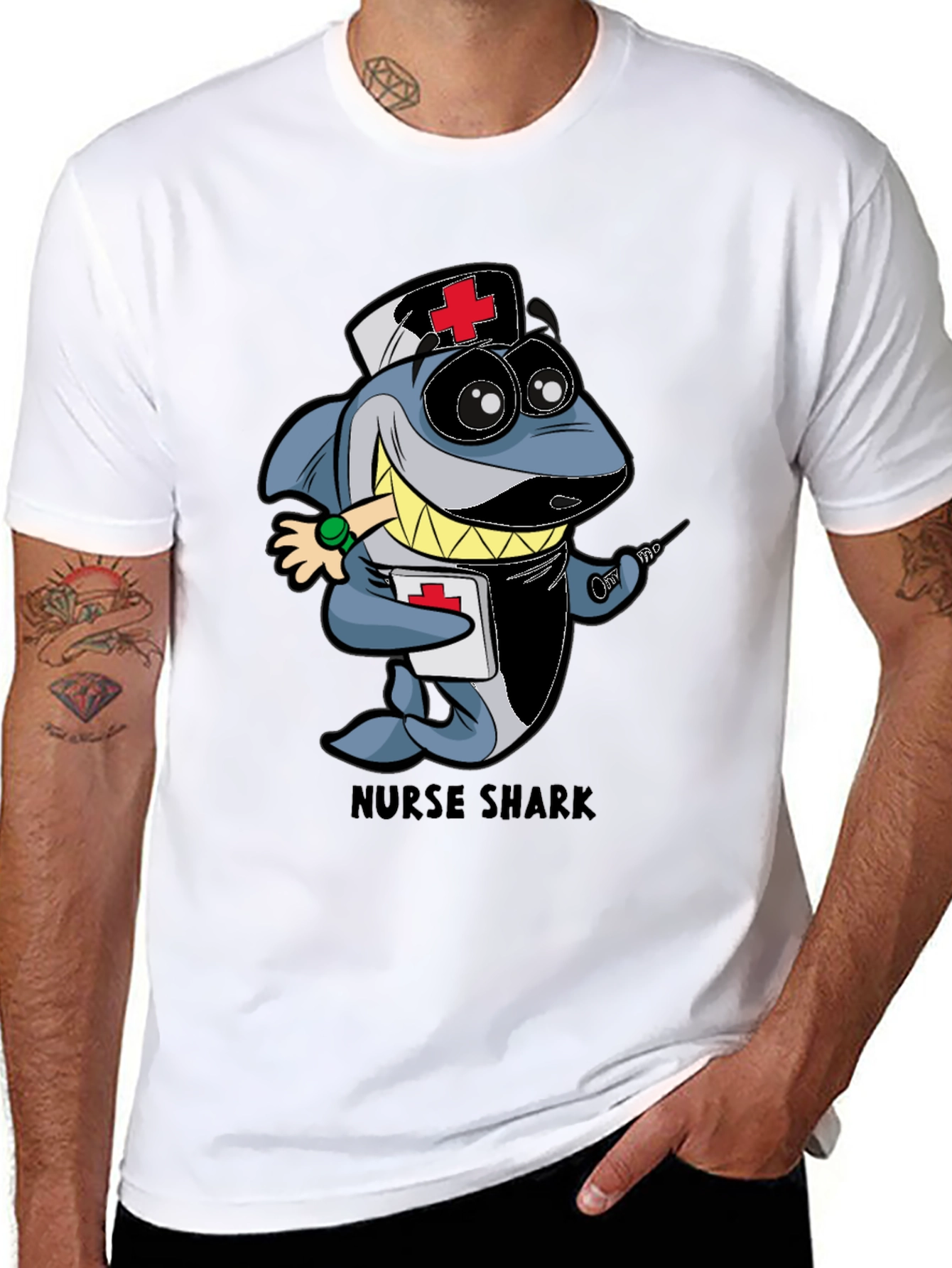 Nurse Shark Cartoon Graphic T-Shirt
