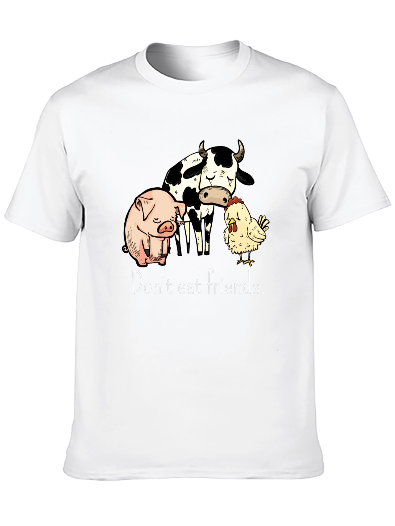 Vegan T-Shirt: Dont Eat Friends - Black
