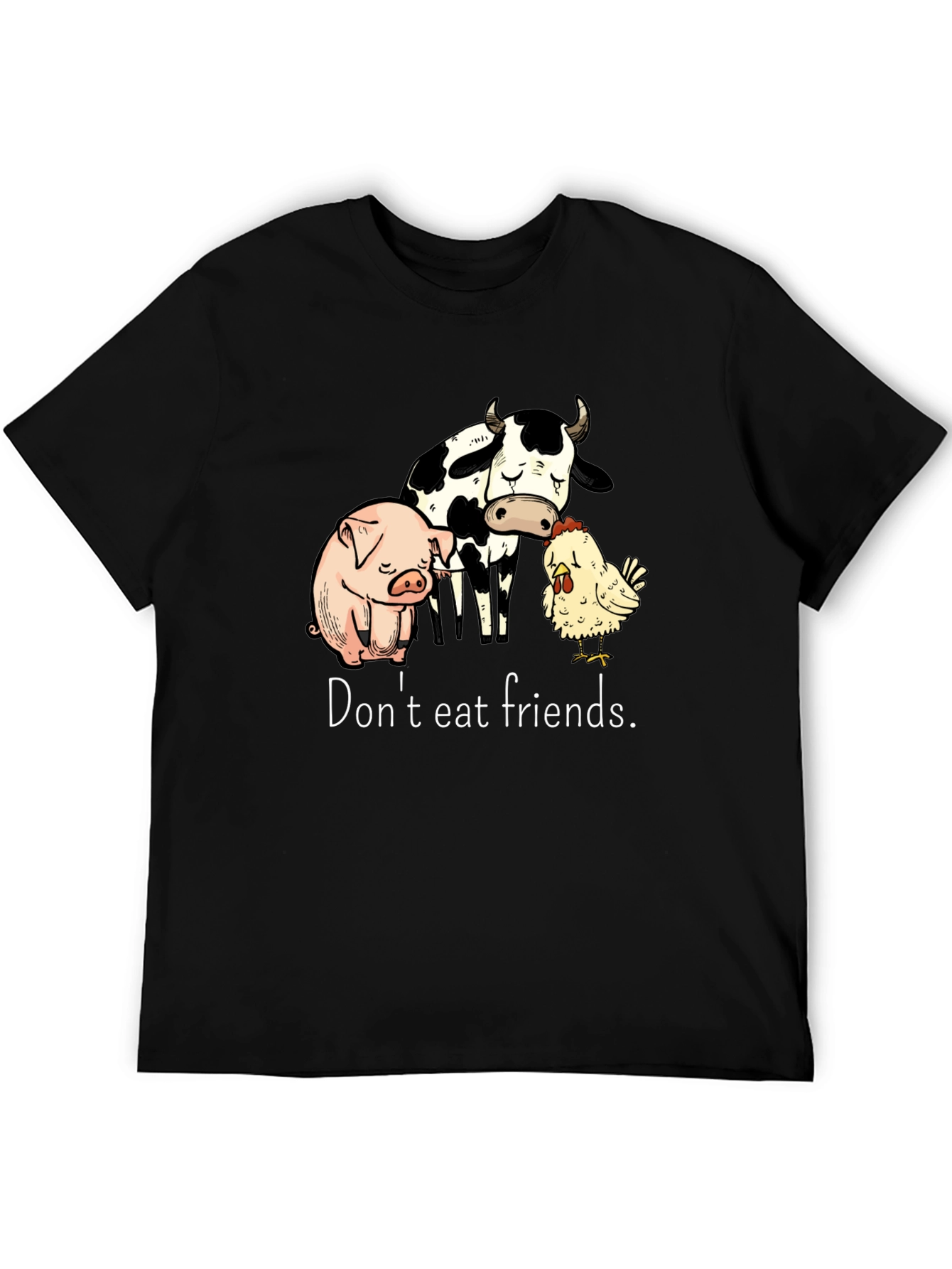 Vegan T-Shirt: Dont Eat Friends - Black