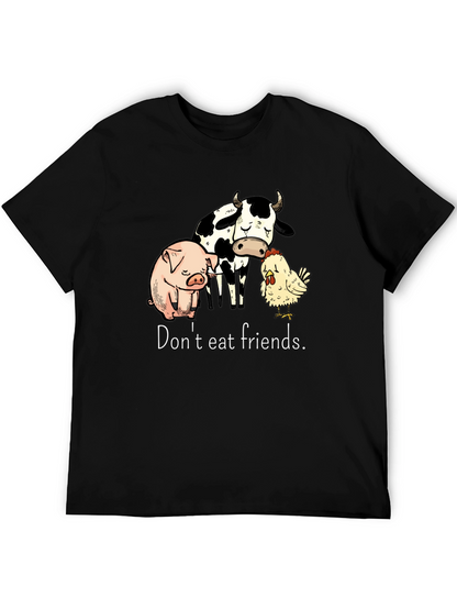 Vegan T-Shirt: Dont Eat Friends - Black